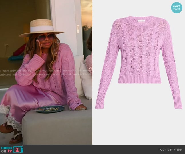 Sablyn Sydney Cable-Knit Sweater worn by Mary Cosby on The Real Housewives of Salt Lake City