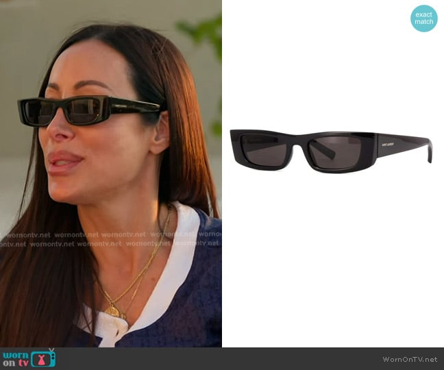Saint Laurent 553-001 Sunglasses worn by Angie Katsanevas on The Real Housewives of Salt Lake City