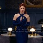 Sally’s blue keyhole dress on The Young and the Restless