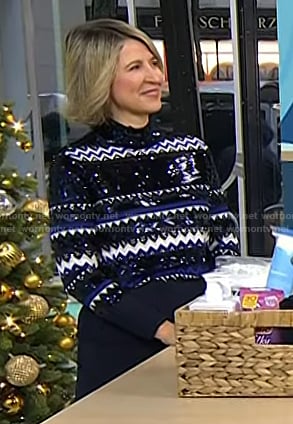 Samantha Brown’s navy sequin sweater on Today