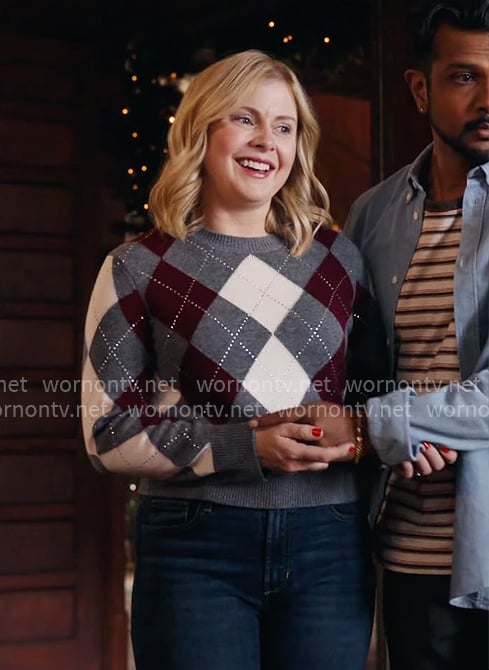 Sam’s argyle sweater on Ghosts