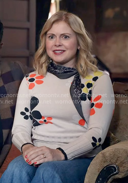 Sam’s flower print sweater on Ghosts