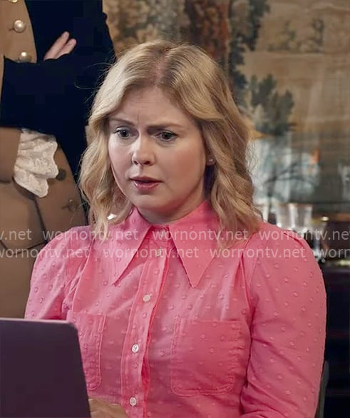 Sam's pink dotted button-up shirt on Ghosts