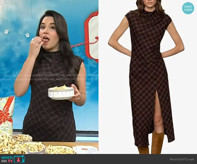 Sanctuary Autumns Best Dress in Cocoa Plaid worn by Elena Besser on Today