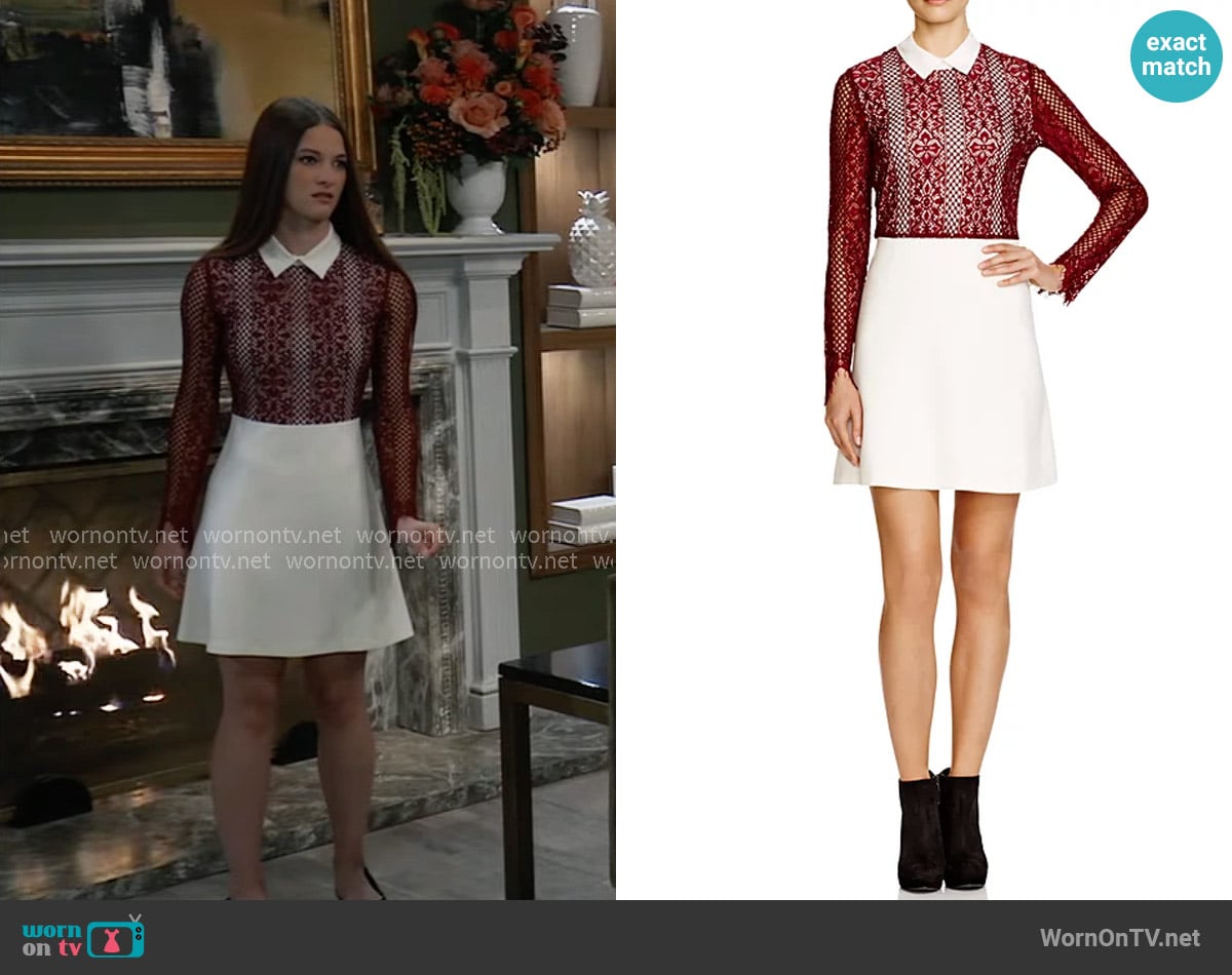 Sandro Rickie Contrast Lace Dress worn by Esme (Avery Kristen Pohl) on General Hospital