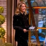 Sara’s black crystal embellished blouse and blazer on The View