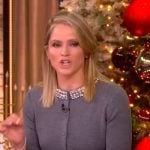 Sara’s gray embellished cardigan on The View