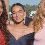 Sara Jane Nader’s navy wrap top on The Kardashians