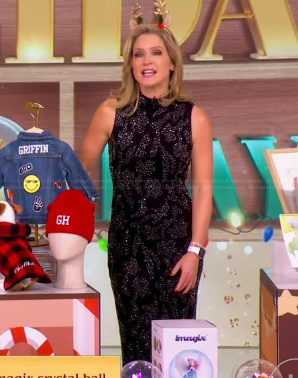 Sara’s black beaded sleeveless dress on The View