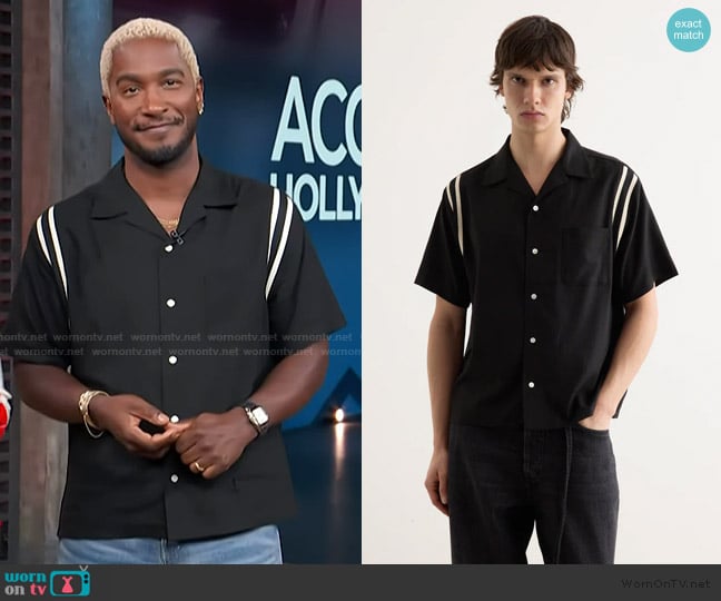 Saturdays NYC Bowling Short Sleeve Shirt worn by Scott Evans on Access Hollywood