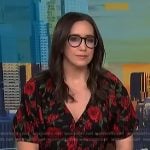 Savannah’s black rose print puff sleeve top on NBC News Daily