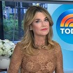 Savannah’s beige floral lace dress on Today