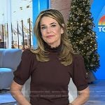 Savannah’s brown puff sleeve sweater and suede skirt on Today