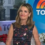 Savannah’s black floral sleeveless dress on Today