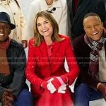 Savannah’s red dress and coat on Today