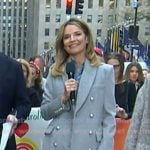 Savannah's grey double breasted coat on Today