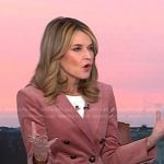 Savannah’s white floral tee and pink corduroy blazer on Today