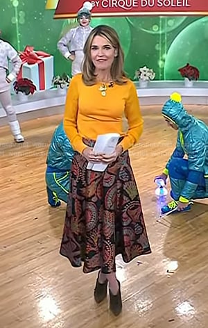 Savannah’s black embroidered skirt on Today