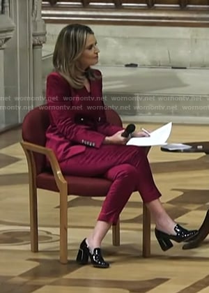 Savannah’s fuchsia velvet suit on Today