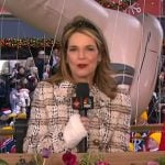 Savannah’s beige plaid tweed coat on Today