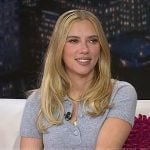 Scarlett Johansson's heather grey polo sweater on Today