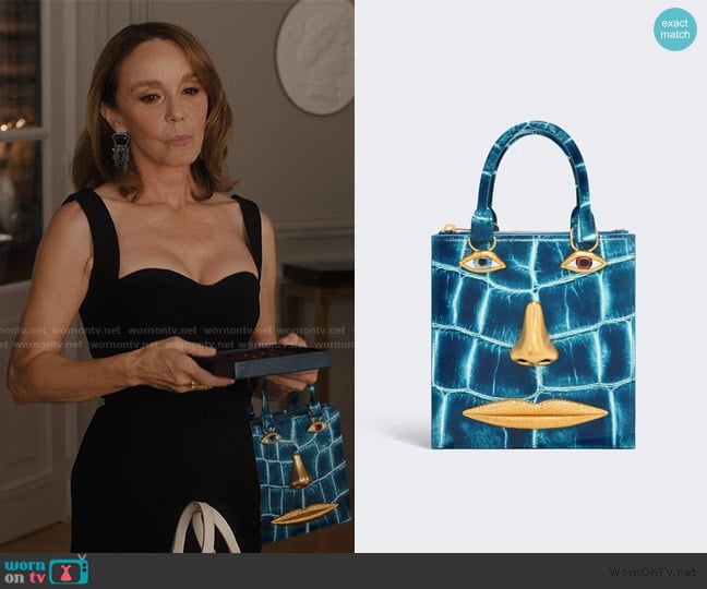Schiaparelli Face Bag worn by Sylvie (Philippine Leroy-Beaulieu) on Emily in Paris