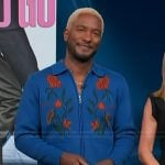 Scott's blue floral jacket on Access Hollywood