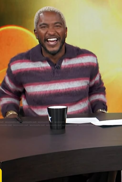 Scott’s striped polo sweater on Access Hollywood