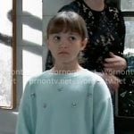 Scout’s mint green embellished sweater on General Hospital