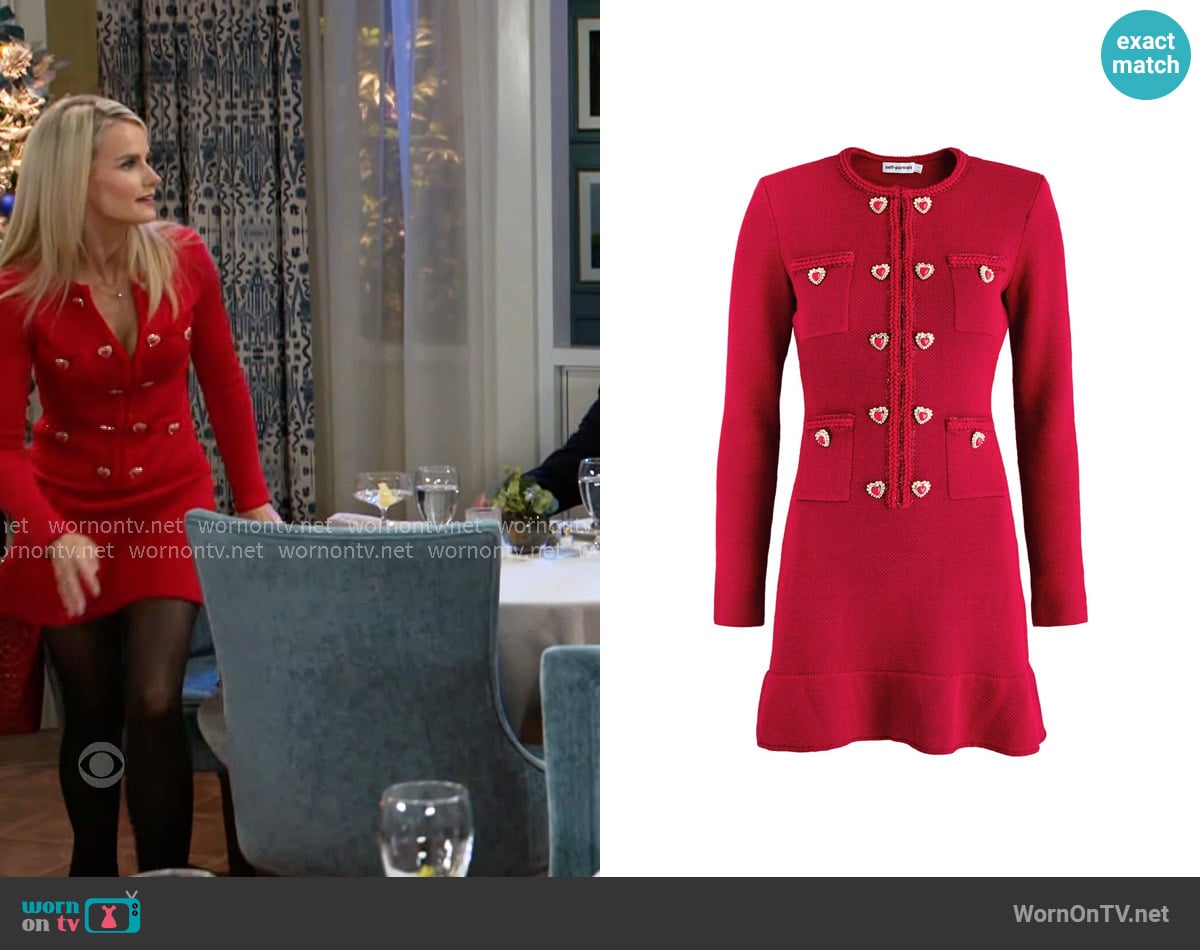 Self Portrait Heart-button Knitted Mini Dress worn by Vanessa McBride (Lauren Buglioli) on Beyond the Gates