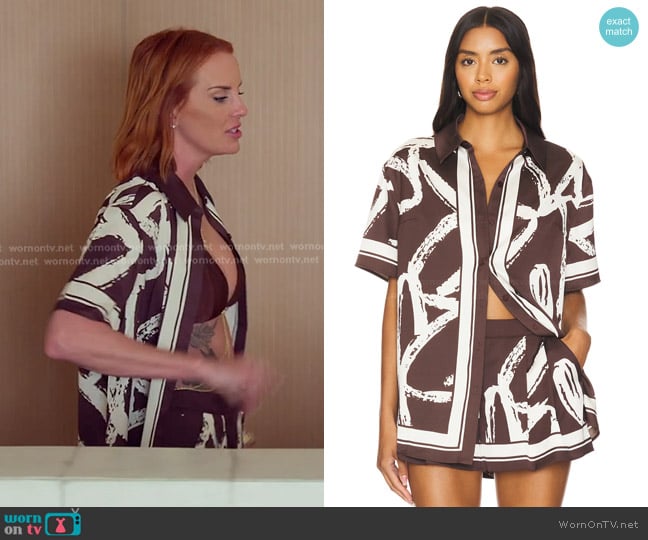 Seroya Davey Satin Blouse and Shorts worn by Whitney Rose on The Real Housewives of Salt Lake City