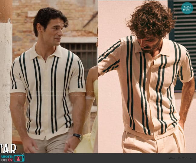 Sezane Braden Shirt worn by Nicolas de Léon (Paul Forman) on Emily in Paris