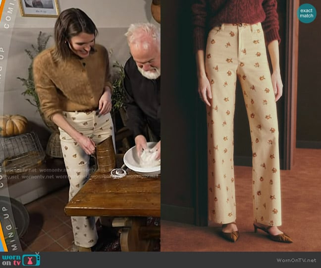 Sezane The Wide Leg Trousers in Shilo Print worn by Molly Hunter on Today