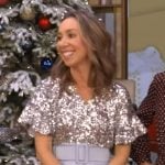 Shannon Doherty’s mixed media belted dress on Live with Kelly and Mark
