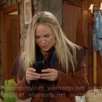 Sharon’s brown coat on The Young and the Restless