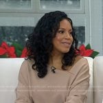 Sheinlle’s beige asymmetric neck sweater on Today