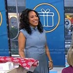 Sheinelle’s blue belted pleated dress on Today
