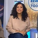 Sheinlle’s beige asymmetric neck sweater on Today