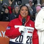 Sheinelle’s red, white and navy puffer jacket on Today