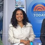 Sheinelle’s grey speckled half-zip sweater and skirt on Today