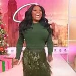 Sherri’s green sequin fringe skirt on Sherri