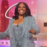 Sherri’s gray sequin stripe cami and blazer on Sherri