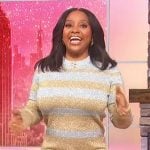 Sherri’s striped metallic mini dress on Sherri