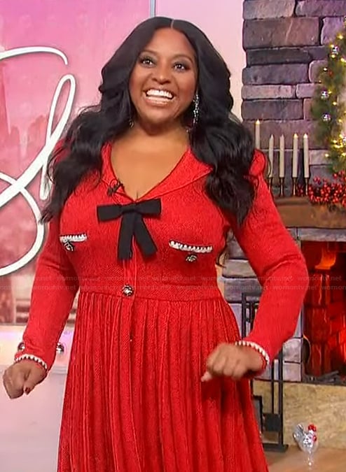 Sherri's red bow front dress on Sherri