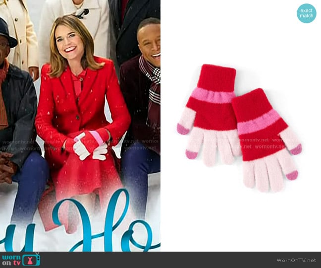 Shiralea Shir Touchscreen Gloves in Red worn by Savannah Guthrie on Today