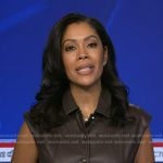 Shirleen’s brown belted leather dress on Good Morning America