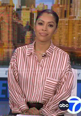 Shirleen's red stripe oversized shirt on Good Morning America