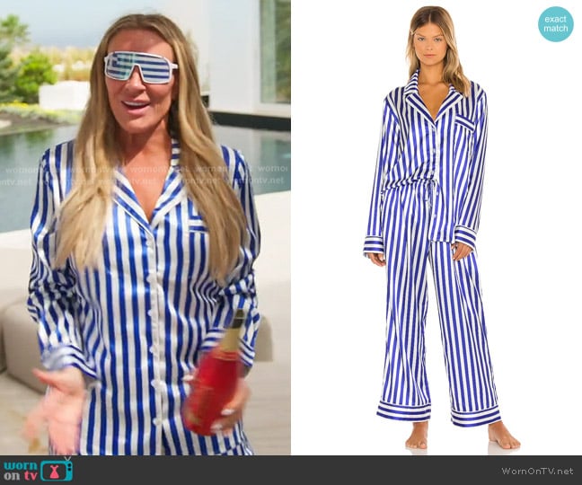 Heather’s blue striped pajamas on RHOSLC Heather’s blue striped pajamas on RHOSLC