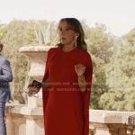 Sylvie’s red cape dress on Emily in Paris