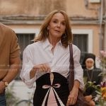 Sylvie’s mixed media shirt-dress on Emily in Paris